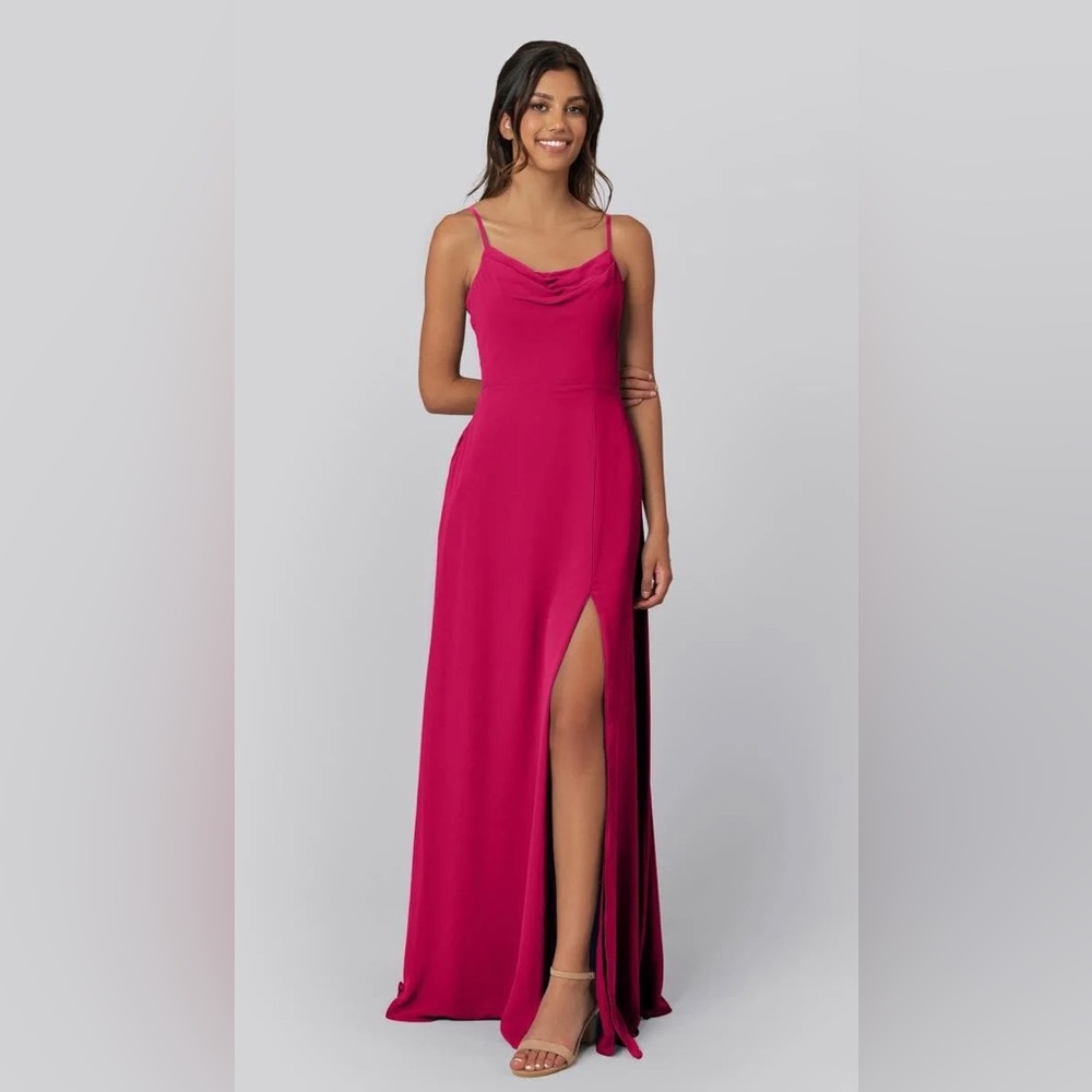 Kennedy Blue Berry Felicity Bridesmaid Dress Size 6 Chiffon Floor Length